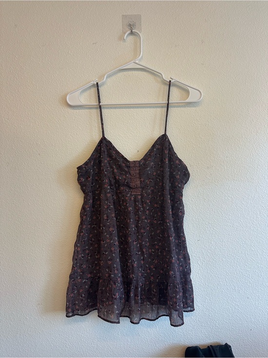 American Eagle Outfitters Tops - American Eagle Outfitters Purple Floral Print Spaghetti-Strap Camisole